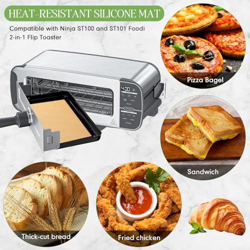 2 Pack Silicone Toaster Oven Liners for Ninja ST100 ST101 Foodi Flip