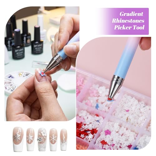 DOPENSPI Refillable Rhinestone Picker Tool with 6 Wax Refills for Nail Art and Diamond Painting