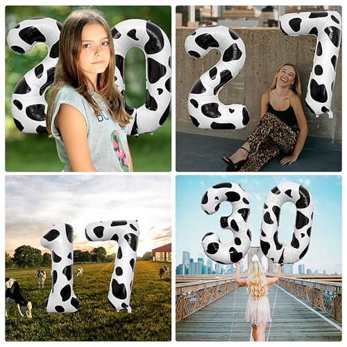 40 Inch Black and White Number 25 Foil Balloons for Celebrations