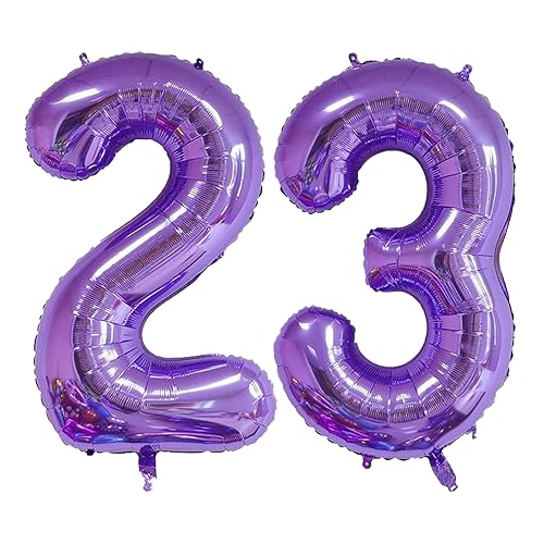 40 Inch Purple Number 23 Foil Balloon for Birthday & Weddings