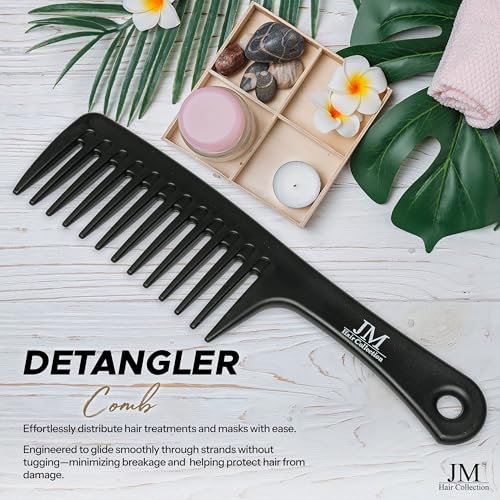 JM Hair Collection Wide Tooth Detangling Comb for Curly Hair