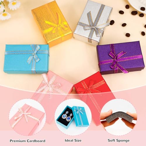 Multi-Color Small Jewelry Gift Boxes Set - 12 Pcs, 3.1x1.9 Inch for Earrings, Rings, Necklaces