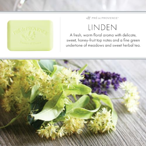 Pre de Provence Linden Soap Bar - Natural French Skincare, 5.3 oz