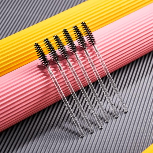 CAIYA 100 Pack Disposable Makeup Brush Set - Crystal Lash Spoolies & Lip Wands
