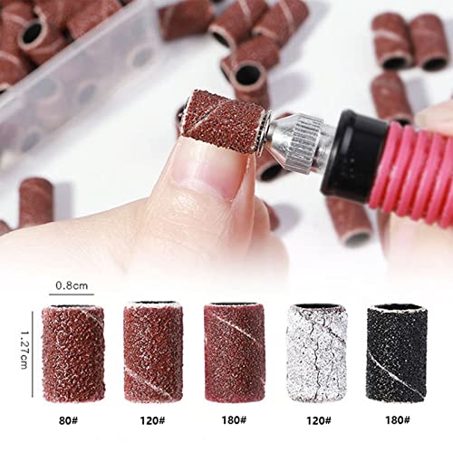 Yimart 210pcs Nail Sanding Bands Set with Assorted Grits for Electric Drill