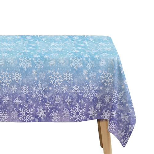 Winter Snowflake Tablecloth - 86 x 55 Inch Party Decoration