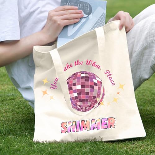Cute Canvas Tote Bag for Music Lovers - Large Capacity Reusable Bag
