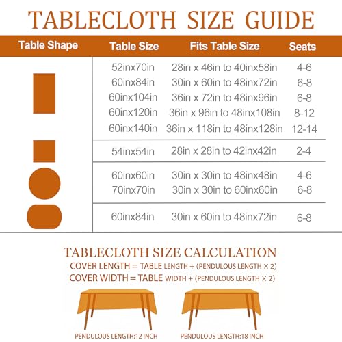 Dolficy Fall Maple Leaf Tablecloth, 60x84 Inch Rectangular Autumn Table Cover
