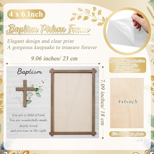 Baptism Photo Frame for Boys & Girls with Gift Box - 4" x 6" Keepsake