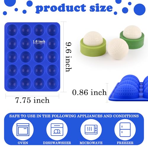 Silicone Golf Ball Cake Pop Mold - 2 Pack 3D Sphere Molds