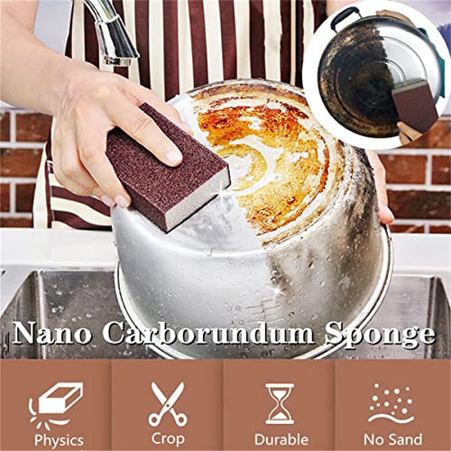 Nano Carborundum Sponge 5-Pack for Kitchen & Pot Cleaning - Rust & Stain Remover