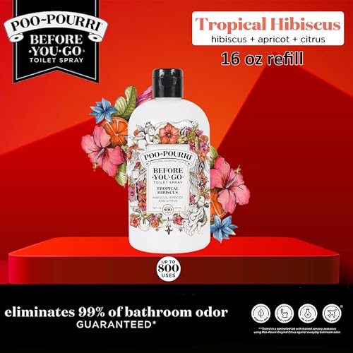 Poo-Pourri Before-You-Go Toilet Spray Refill, Tropical Hibiscus, 16 Fl Oz