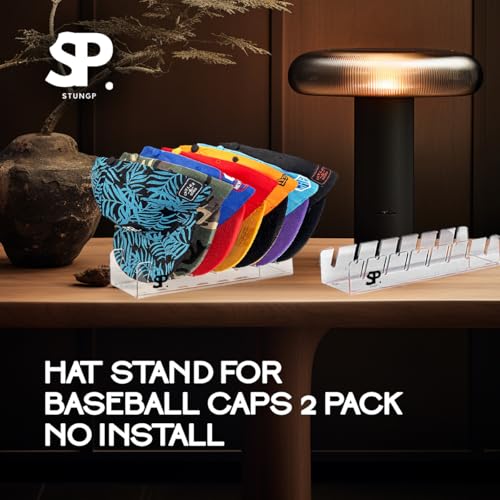 Clear Acrylic Hat Stand Organizer for Baseball Caps - 2 Pack