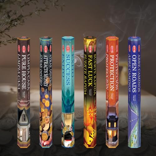 HEM Assorted Incense Sticks - Natural Fragrances for Spiritual Wellness | Pack of 6