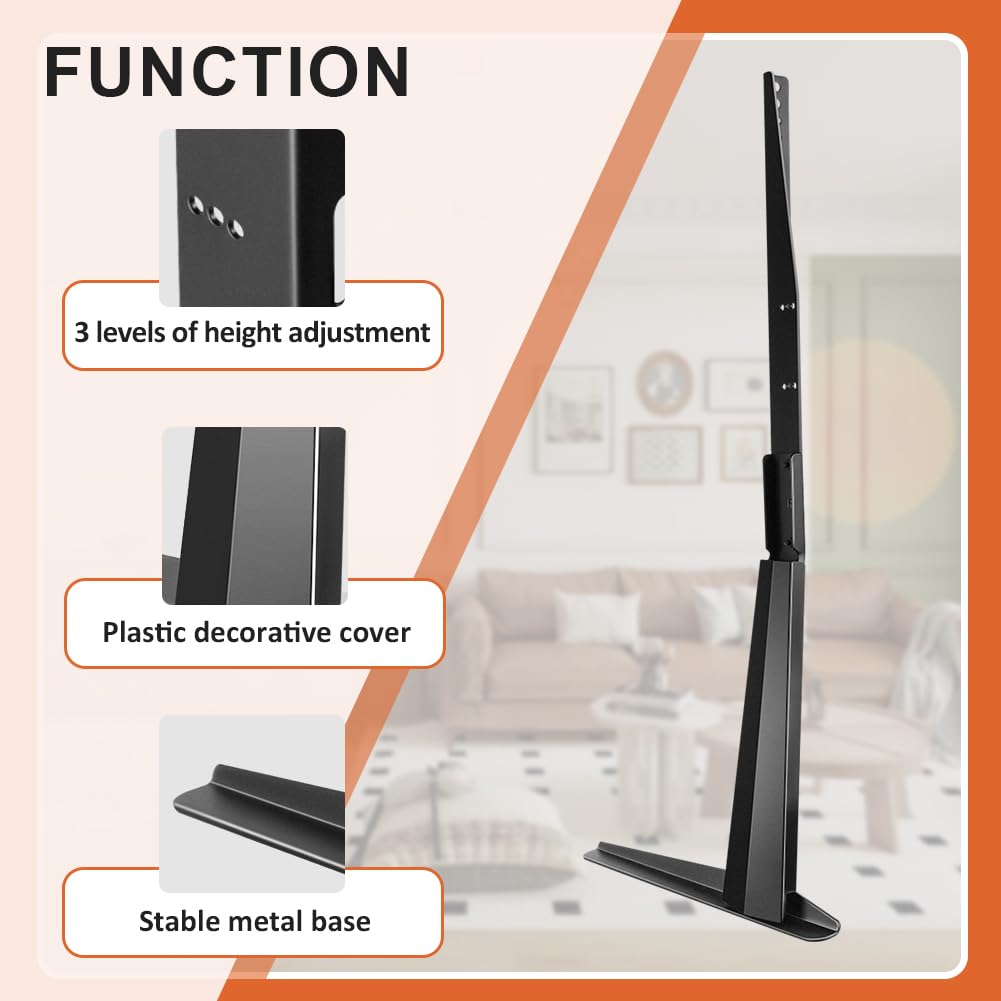 KKTONER Universal TV Stand Base TV for 27-65 inch Flat Screen TV Metal Stand Legs Adjustable Table Top TV Stand Max VESA 800x400mm Hold up to 88lbs