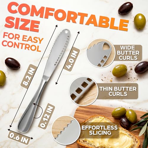 2-Piece Stainless Steel Butter Knife Set with Grater Blade