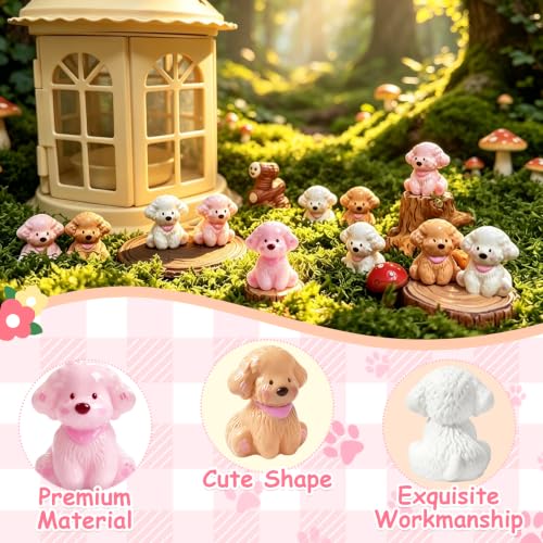 60 Pcs Mini Dogs Resin Figurines - Cute Puppy Miniature Set