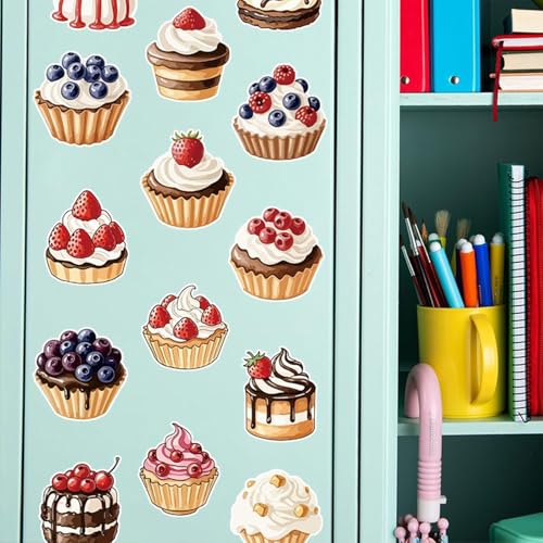 Cupcake Window Clings 18Pcs Static PVC Dessert Decals Reusable