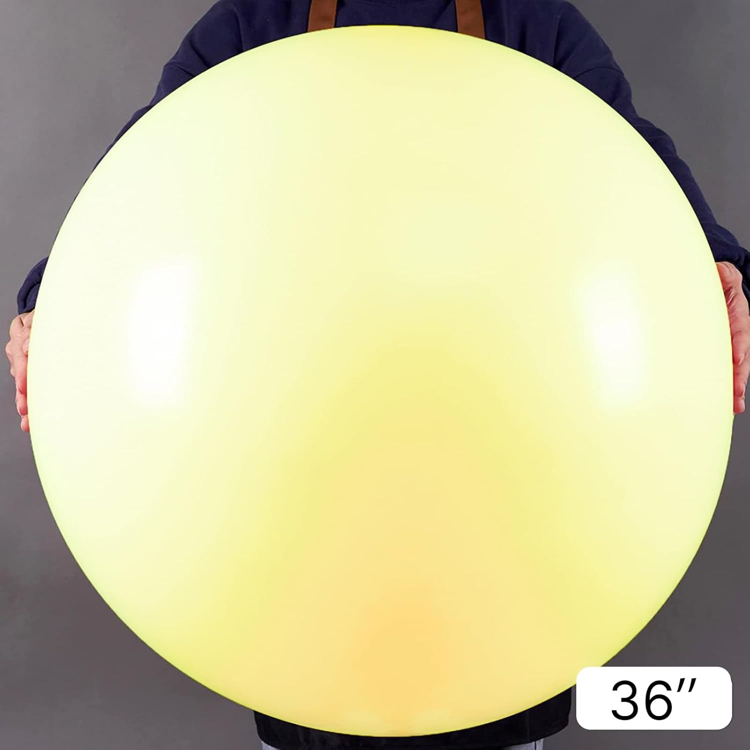 PartyWoo Pastel Yellow Balloons - 36 Inch Light Pale Yellow Latex Helium Balloons for Celebrations