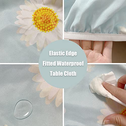 Fitted Oval Tablecloth Brown Wood Texture 42x60 Inches - Elastic Edges - Variation 11