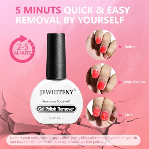 JEWHITENY Gel Nail Polish Remover Set with Manicure Tools