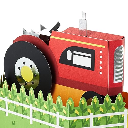 Hallmark Red Tractor Pop Up Card for Kids - Fun Birthday Greeting