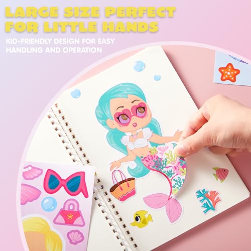 Joyin Mermaid Face Stickers for Kids - 36 Sheets, Party Favors & Crafts, Mermaid Theme Variation