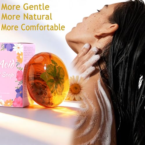 Amino Acid Flower Amber Bar Soap - Gentle Moisturizing Facial Cleanser