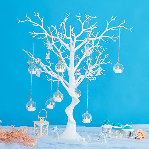 Hanging Glass Globe Candle Holders - Set of 108 Tealight Orbs for Decor