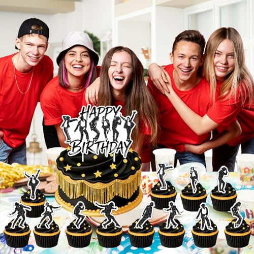 13-Piece Birthday Cake and Cupcake Topper Set - Safe Food-Grade Decorations