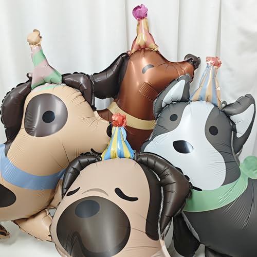 Dog Series 4PCS Cute Pet Dog Balloons - Mylar Foil Birthday Party