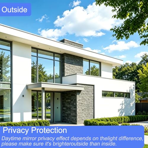 Gufoltie One Way Privacy Window Film, Heat Control Mirror Tint, 17.5" x 78.7"