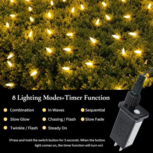 Outdoor Christmas Mesh Net Lights 120 LED Warm White - 2 Pack