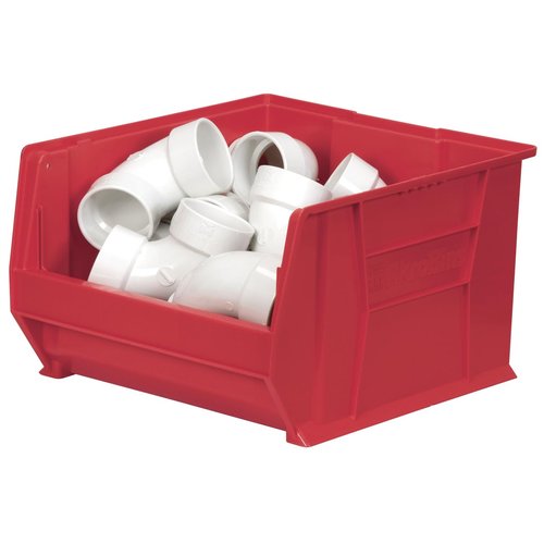 Akro-Mils 30283 Super-Size AkroBins Plastic Storage Bins, Space-Saving Stackable Bins for Garage, Classroom, Warehouse Organization, 20" L x 18" W x 12" H, Red, 1-Pack