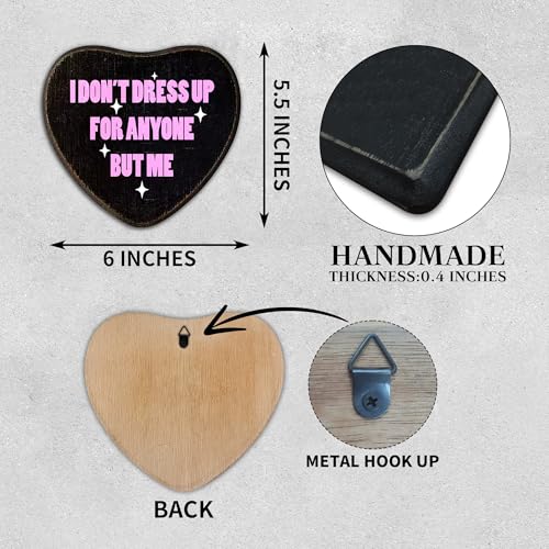 Gothic Heart Shape Wooden Hanging Sign - Retro Wall Art Decor