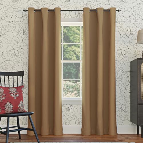 Sun Zero Easton Blackout Grommet Curtain Panel, 40" x 108", Taupe