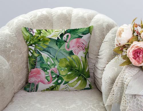 TSSOHU Watercolor Flamingo Pillow Cover 18x18 Inch Tss27