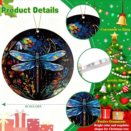 Dragonfly Christmas Ornaments - 2025 Acrylic Hanging Decor for Women