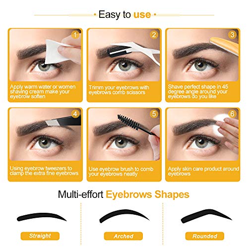 Spaidoon 14-in-1 Eyebrow Razor Kit & Dermaplane Face Shavers with Tweezers