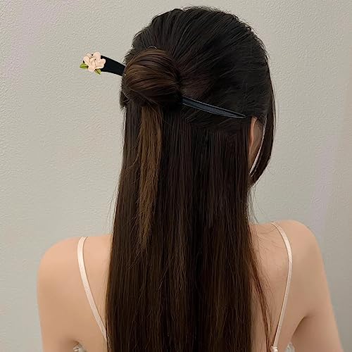 yueton 2PCS Vintage Wooden Hair Stick Antique Chinese Hair Pin 17.5cm