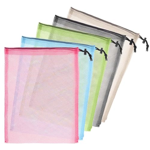 Hariendny 6-Pack Nylon Mesh Laundry Bags - 11x15 Inch with Drawstring