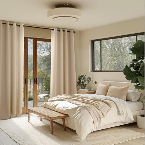 NICETOWN Blackout Curtains, 52"W x 96"L Biscotti Beige Grommet Panels (Set of 2)