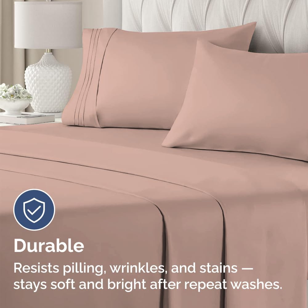 Skiennix Body Pillowcases Set of 2 | Soft 20x54 Long Pillow Covers for Side Sleepers - Wrinkle-Free & Machine Washable in Mauve