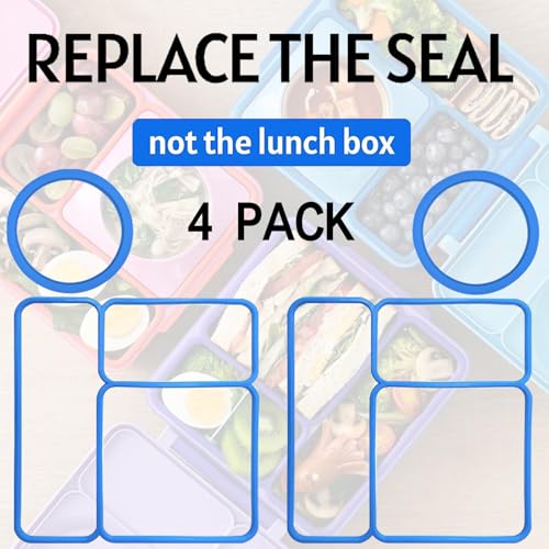Orange 4-Pack Silicone Lid Seal Gaskets for OmieBox Bento Box