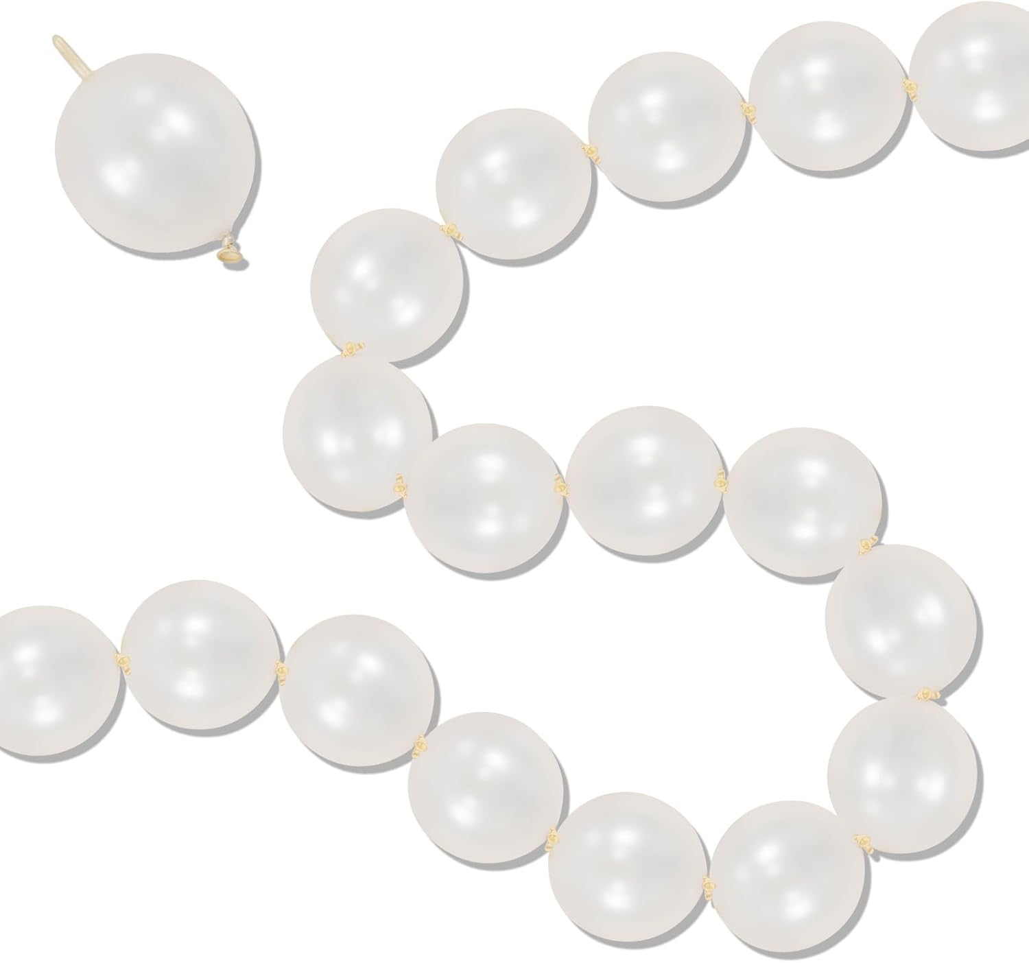 Pearl White Linking Balloons - 100PCS 6 Inch Quick Link Balloons for Wedding & Party Decorations