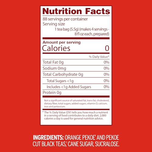 Luzianne Sweet Iced Tea Bags 22 Count Pack of 6 - Pre-Sweetened Southern Brew