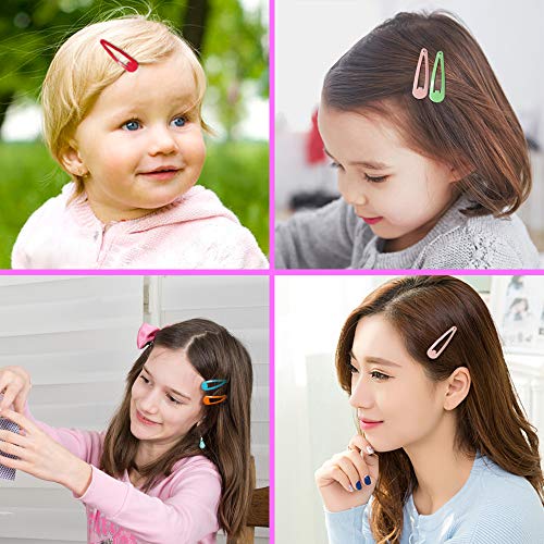 JIARON 80 Pcs 2 Inch Metal Hair Barrettes - Non-Slip Snap Clips in 20 Colors for Girls and Women