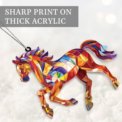 Horse Lover Acrylic Suncatcher Ornament for Women - Equestrian Holiday Decor with Story Card