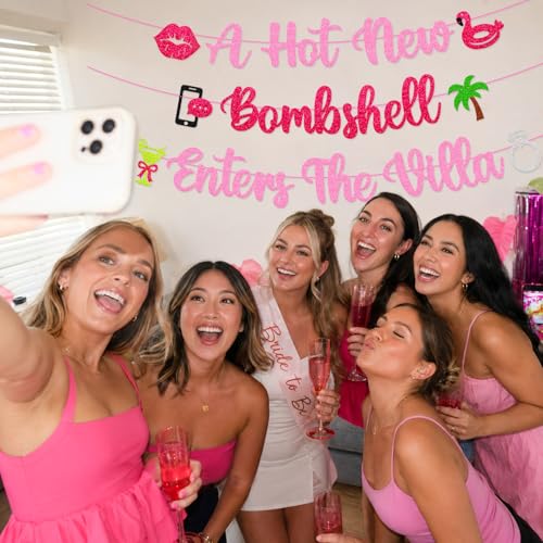 Bombshell Enters The Villa 3-Tier Banner - Bachelorette Party Decor