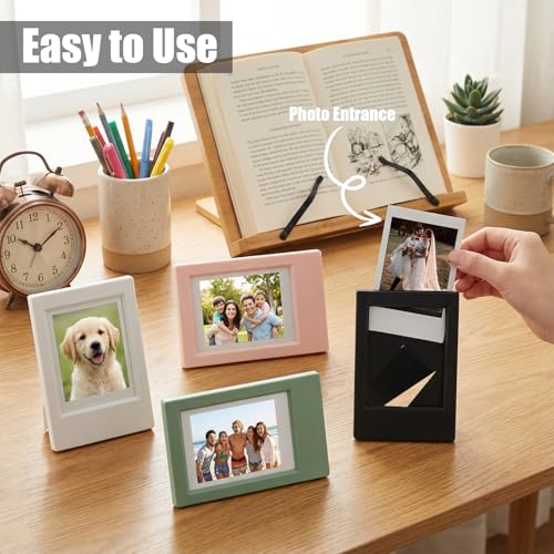LUSTRIB 2x3 Mini Picture Frames for Desk Display, Set of 4 Colorful Frames